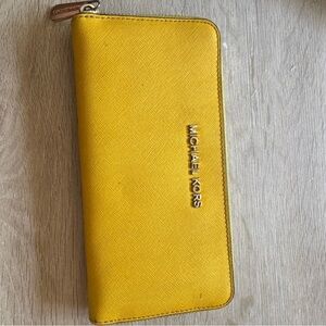 Michael Kors Mustard Yellow Zip Wallet